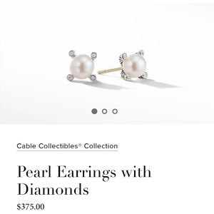 David Yurman Pearl and Diamond Earrings